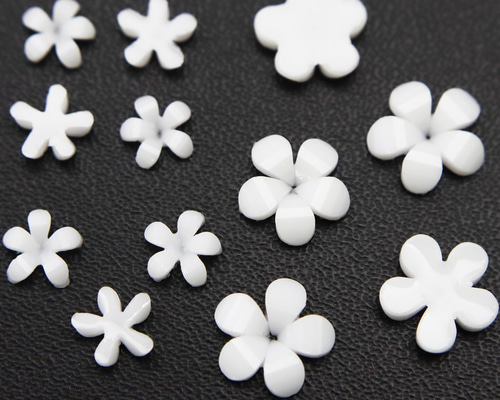 ネイルパーツ 花 フラワー 白 3D 立体 アクセサリーパーツ RG1441 DIY