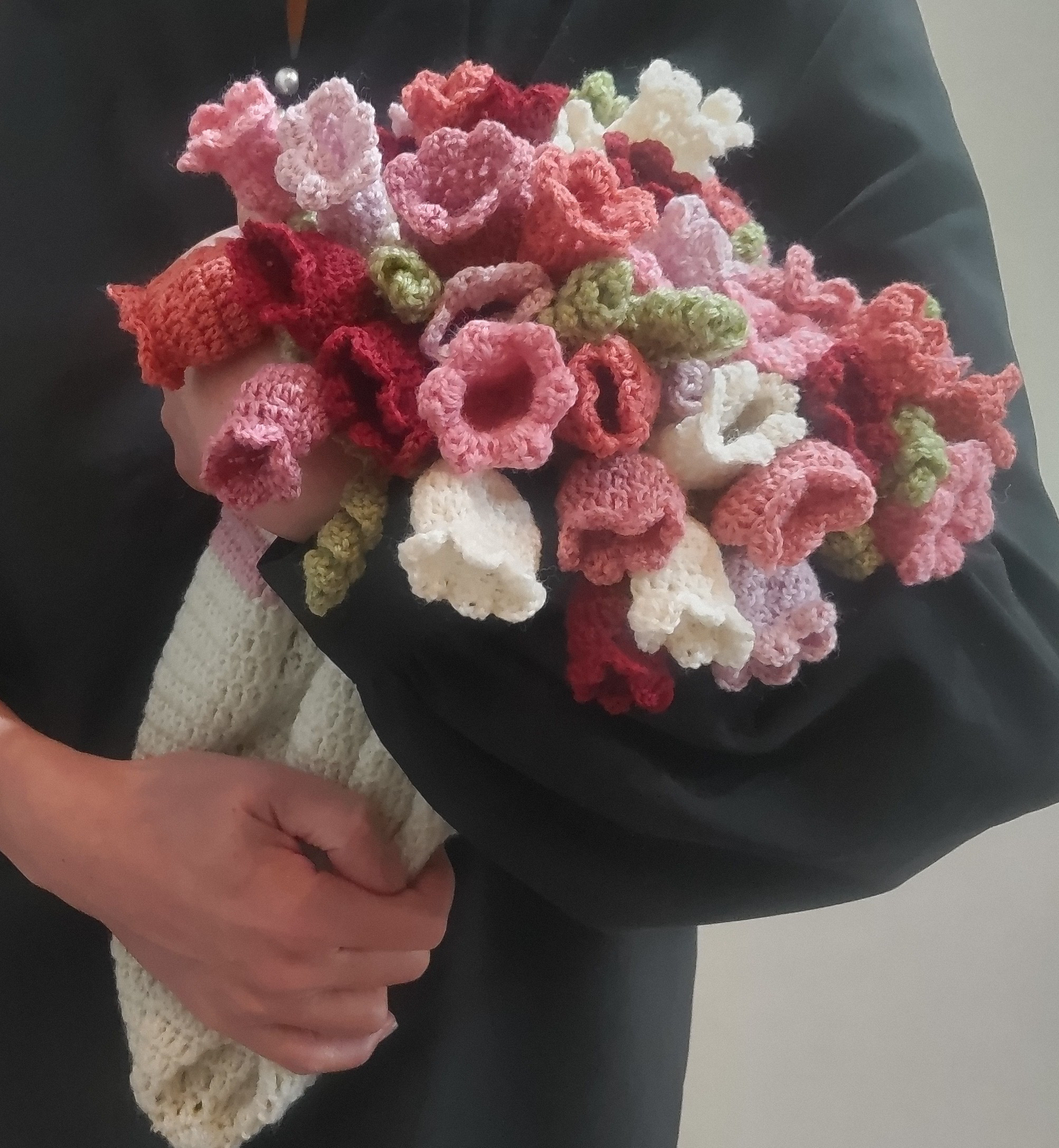 送料無料〜お花の手編みブーケブランケット（カラフルorピンク系orブルー系orイエロー系）