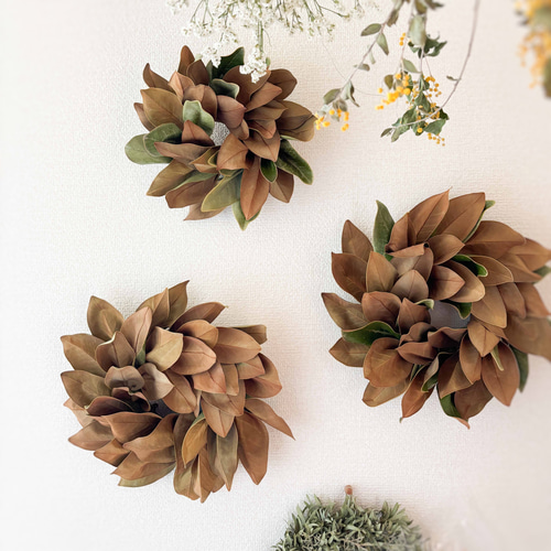 秋のマグノリアリーフリース 30cm｜タイサンボクのシンプルで