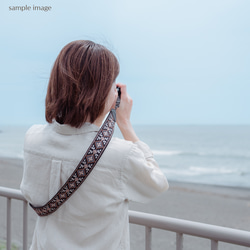 【ミスティブルー】カメラストラップ　インド刺繍　フォト　ミラーレス一眼　おしゃれ　可愛い　爽やか　水色 10枚目の画像