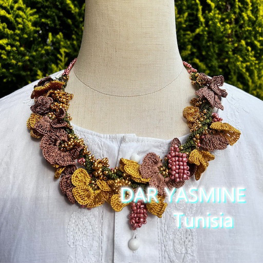 トルコ伝統工芸　oya刺繍　チョーカー　「黄昏のひと時」　チョーカー121