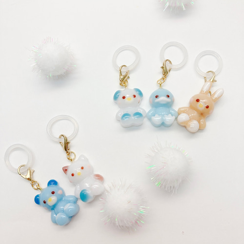 メロちゃんページ　名入れチャーム　レジンキーホルダー 5点 ゆめかわレジンキーホルダー 星 | Miro Handmade