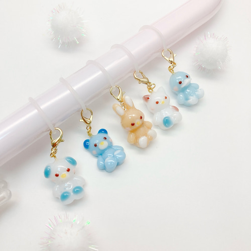 5個入り アンブレラマーカー 目印チャーム レジンキーホルダー レジン