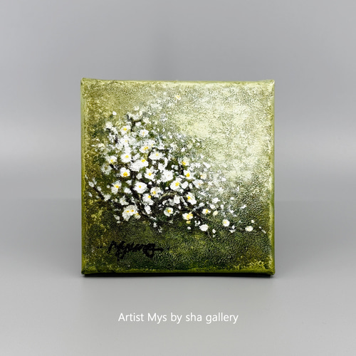 原画 アクリル画 キャンバスアート｜リシアンサスの絵｜15cm×15cm