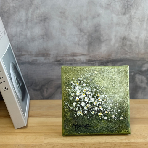 原画 アクリル画 キャンバスアート｜リシアンサスの絵｜15cm×15cm