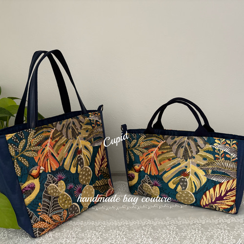 フランスジャガード織り ボタニカル柄（鳥・植物）のサイド