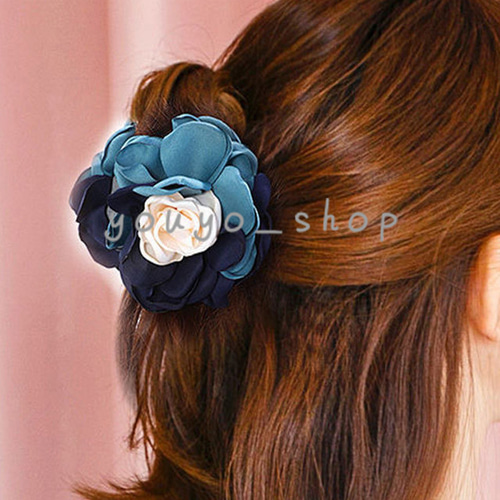 バンスクリップ 花 大 ヘアアクセサリー ロータスモチーフ フラワー