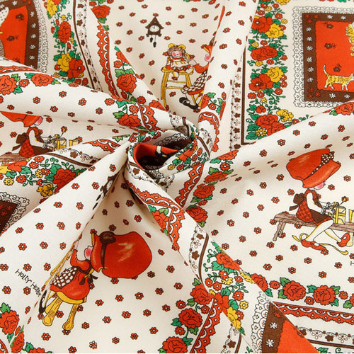 USA 生地 ヴィンテージ風 ローズガーデン コットン100％シーチング