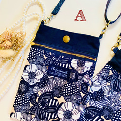 ＊スマホショルダー＊スマホポーチ＊コサッシュ＊北欧風＊花柄 3枚目の画像