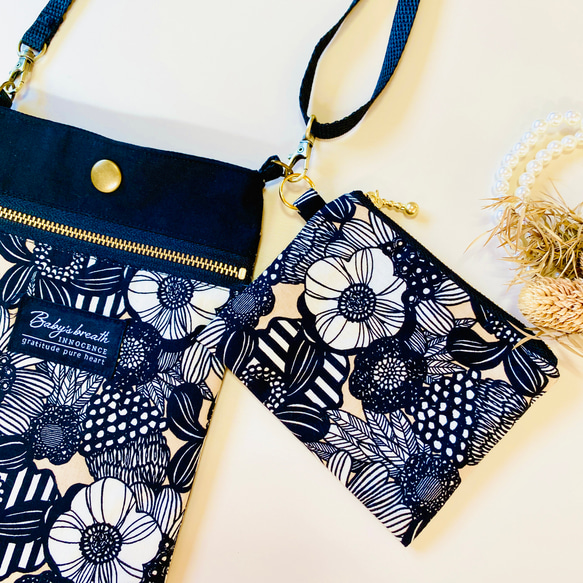 ＊スマホショルダー＊スマホポーチ＊コサッシュ＊北欧風＊花柄 14枚目の画像