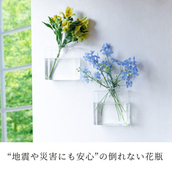感謝を込めて280円OFF【フック付き壁掛け花瓶/しかく】倒れない花瓶で話題！ 4枚目の画像