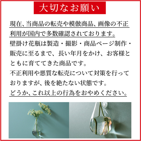 感謝を込めて280円OFF【フック付き壁掛け花瓶/しかく】倒れない花瓶で話題！ 13枚目の画像