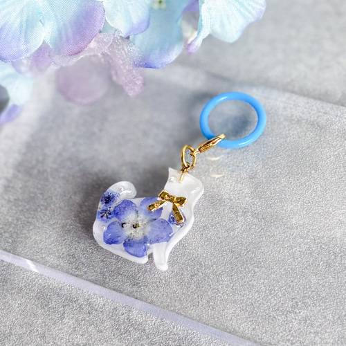 ネモフィラ猫のめじるしアクセサリー/アンブレラマーカー 梅雨対策2025