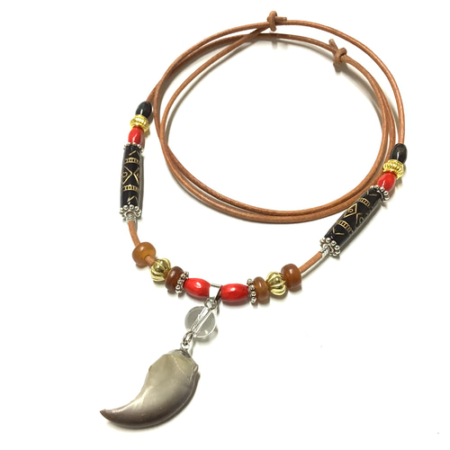 一点物☆魔.除けの御守り 熊の爪＆ヒマラヤ水晶 ネックレス ③