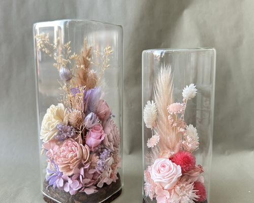ガラスドーム スクエア プリザーブドフラワー Marie'e Fleurie 通販