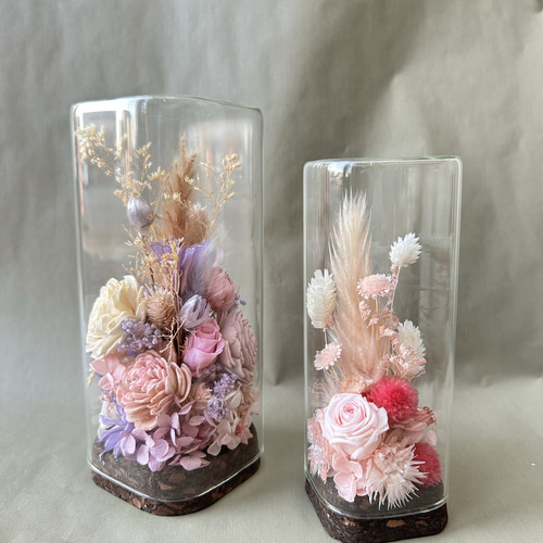 ガラスドーム スクエア プリザーブドフラワー Marie'e Fleurie 通販