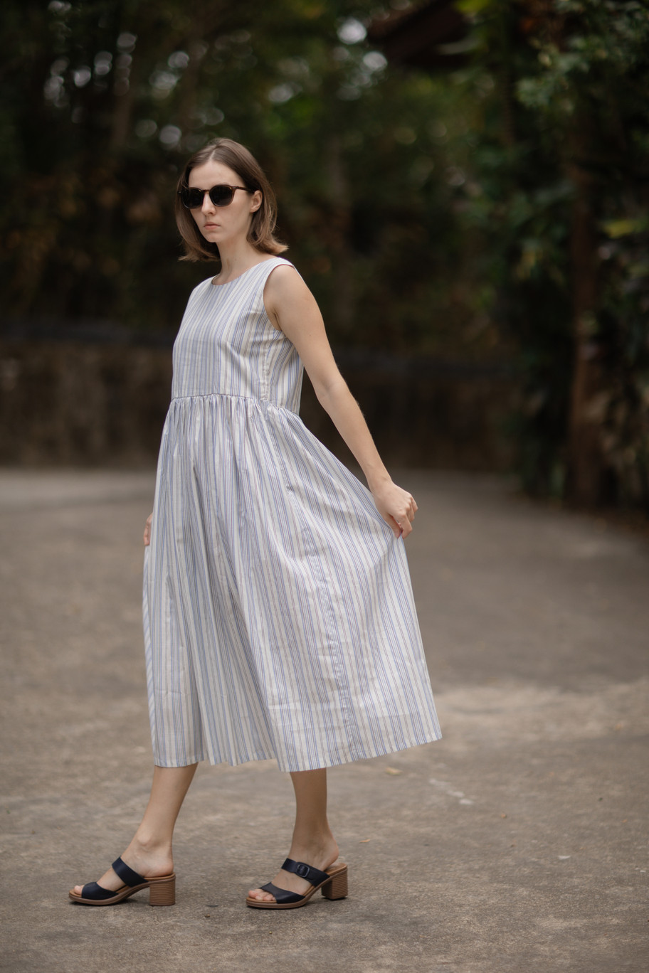 ジッパーワンピース(コットン)