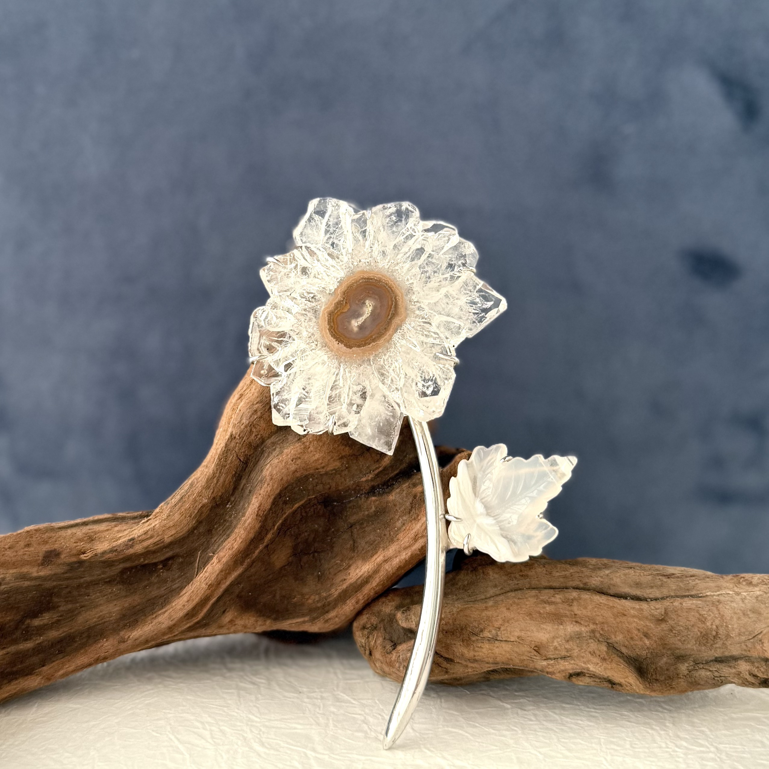 Snow Flower Brooch SV フラワーアメシスト ブローチ 4
