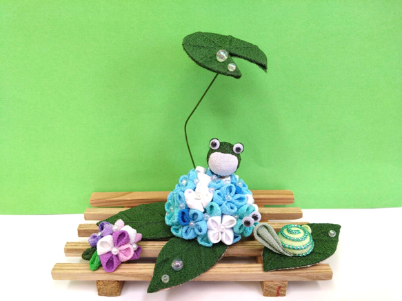 梅雨 カエル 紫陽花 ちりめん細工 梅雨) — ちりめん細工館 公式