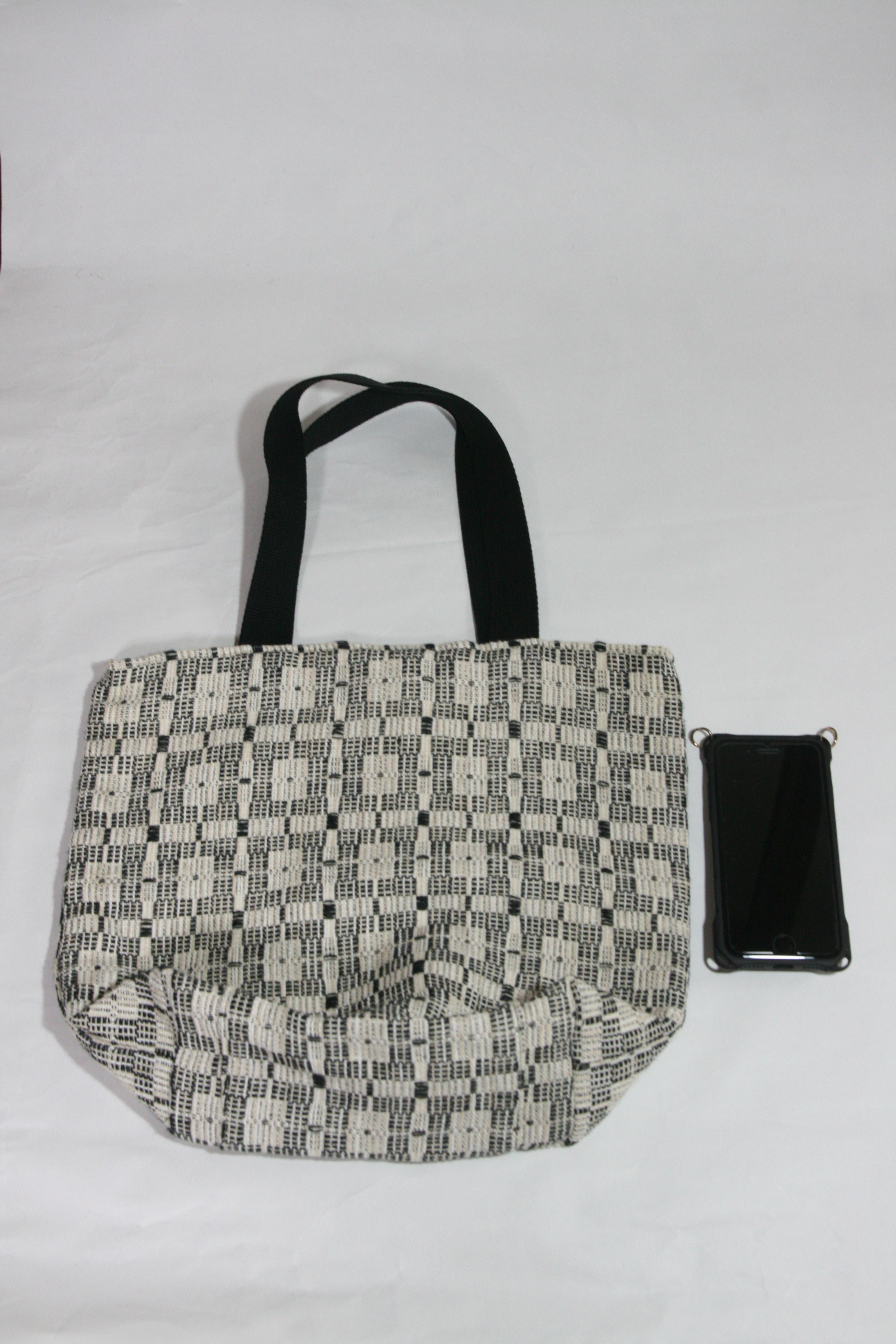 洗える!北欧手織りトートバッグ(黒)(やわらか) 洗える!北欧手織りトートバッグ(黒)(やわらか)