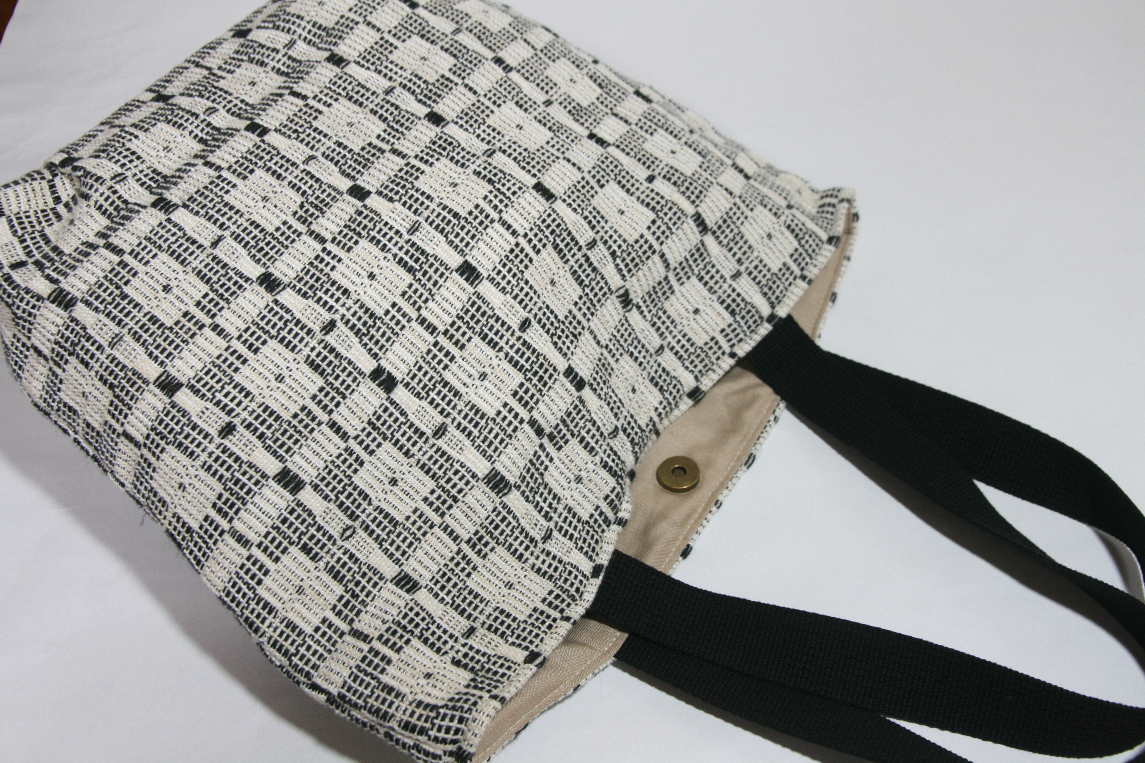 洗える!北欧手織りトートバッグ(黒)(やわらか) 洗える!北欧手織りトートバッグ(黒)(やわらか)