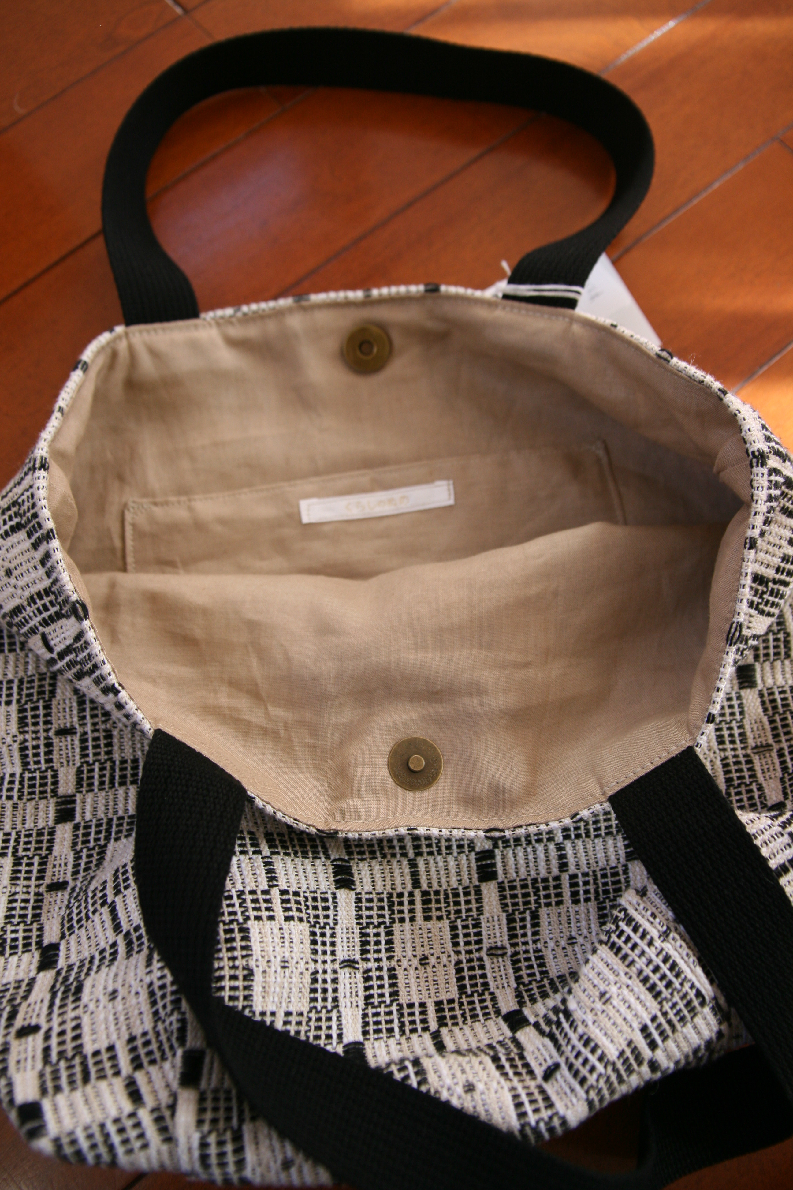 洗える!北欧手織りトートバッグ(黒)(やわらか) 洗える!北欧手織りトートバッグ(黒)(やわらか)