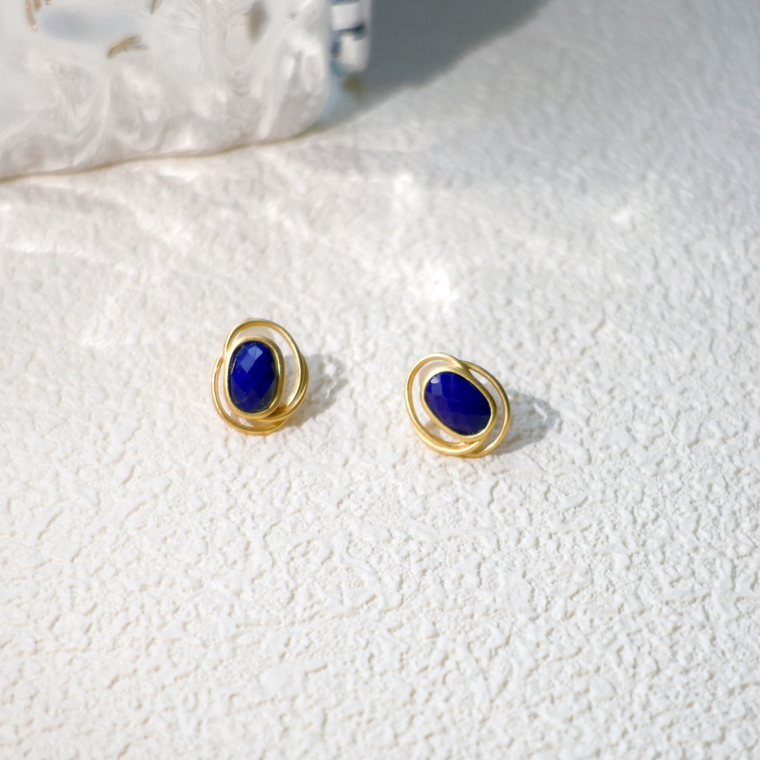 夢の牽引 | S925シルバー x 青金石（ラピスラズリ）のピアス