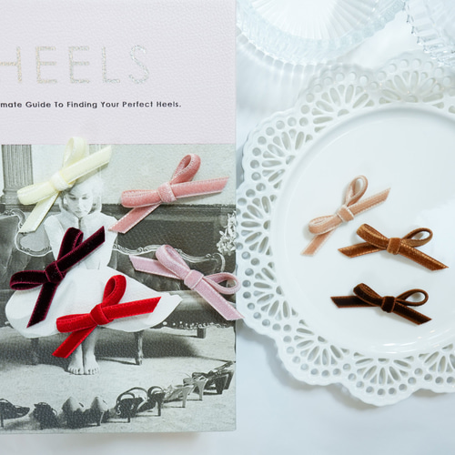 ベルベットリボン クリップ キッズヘアクリップ ベビーヘアクリップ