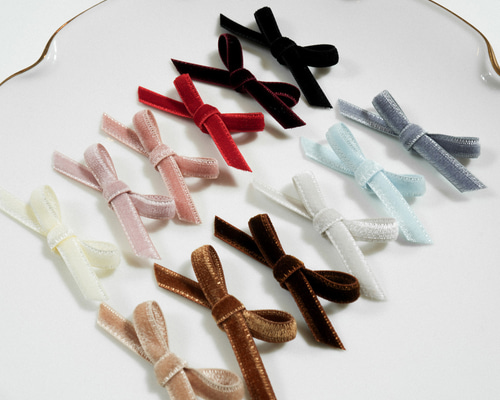 再出品【ベルベットリボン①】ベビーヘアクリップ　キッズヘアクリップ　ヘアゴム fa60df372d7602257eda137f35caf4