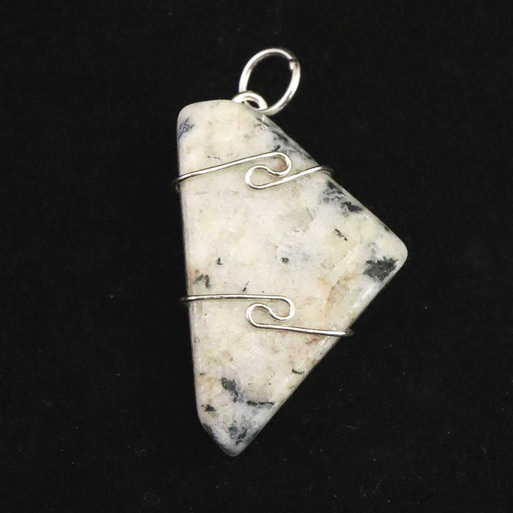 H&E社 ブラックトルマリン アゼツライト    タンブル ペンダント 7.0g #50027