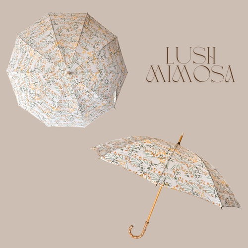 長いフレッシュミモザ50cm 送料無料 晴雨兼用 長傘 Fresh lemons / Lush mimosa レモン ミモザ