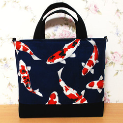 大漁旗/大きなトートバッグ/マチ付き/グリーン系/ハンドメイド/手づくり 4e2ae201f11f426368324363384c1f
