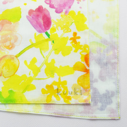 kuuki　Wガーゼハンカチ（flower） 3枚目の画像
