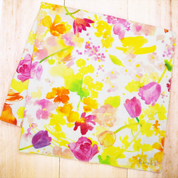 kuuki　Wガーゼハンカチ（flower） 2枚目の画像