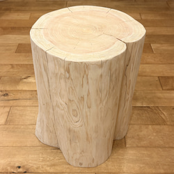 白ペンキ ヒノキのクラック切り株 スツール 丸太 椅子 フラワー サイドテーブル 白ペンキ ヒノキのクラック切り株】スツール 丸太 椅子 オブジェ