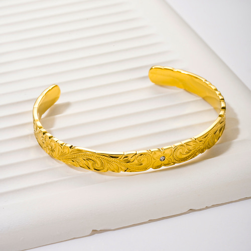 14KGF ハワイアンジュエリーブレスレット バングル 恋人ギフト 金属