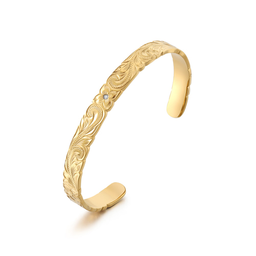 14KGF ハワイアンジュエリーブレスレット バングル 恋人ギフト 金属