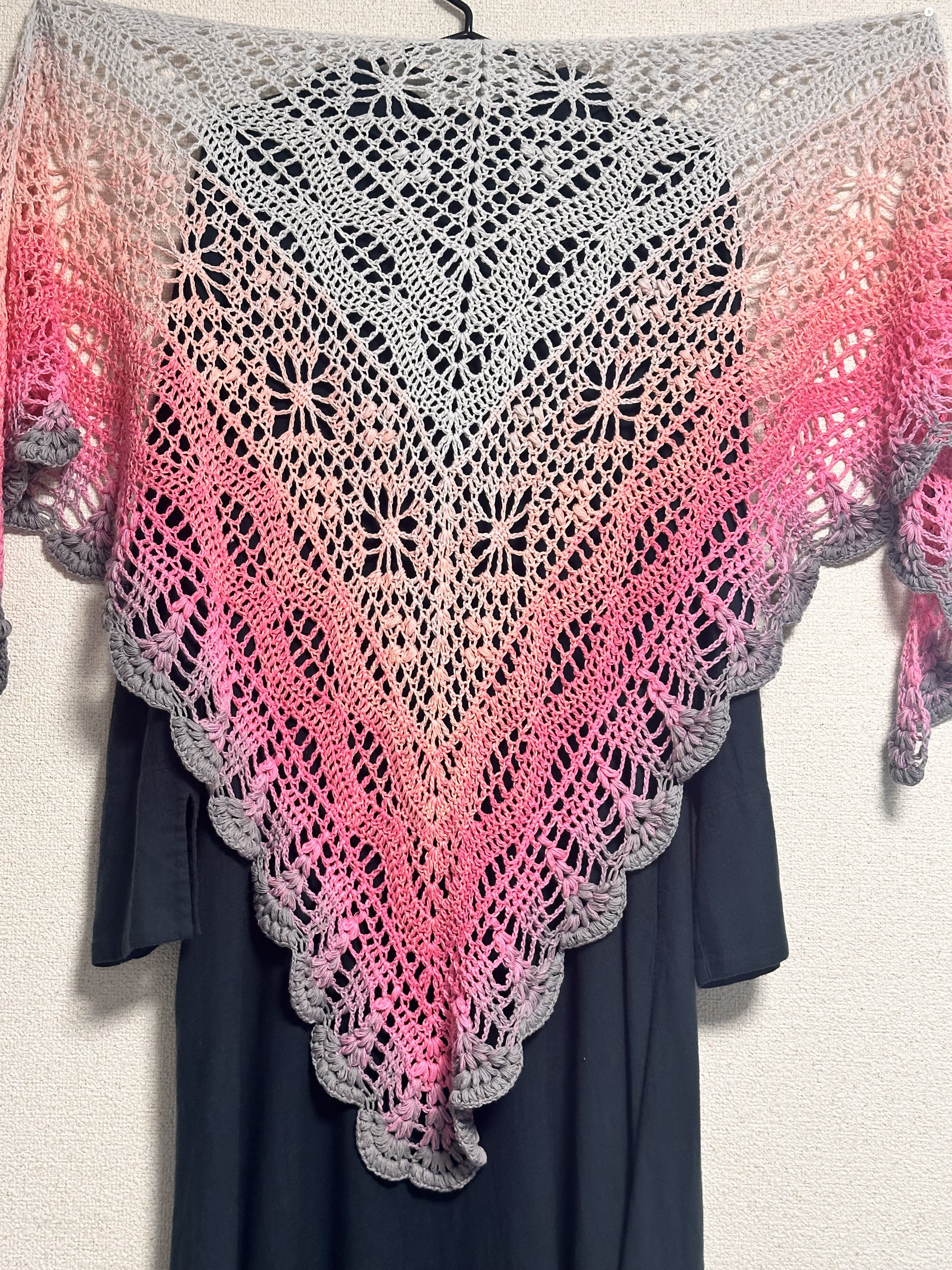 三角ショール【輸入毛糸/年中素材】