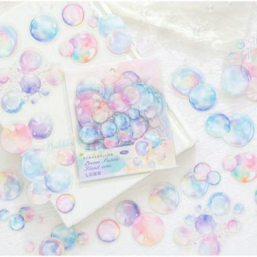 コラージュ素材 PET 水彩 バブル ステッカー おすそ分け まとめ売り180