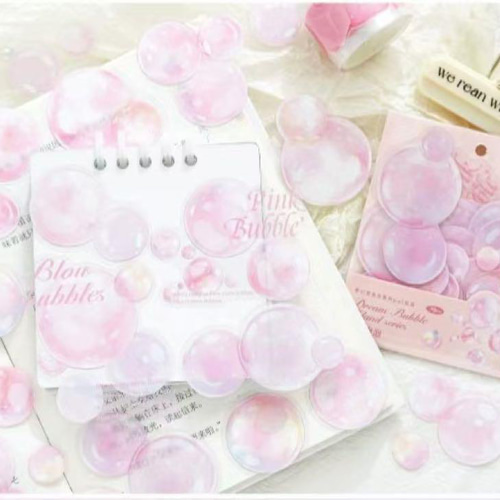 コラージュ素材 PET 水彩 バブル ステッカー おすそ分け まとめ売り180