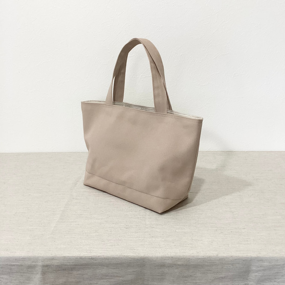 シンプルな8号帆布トートバッグ＊ベージュ＊カーキ＊ネイビー＊安芸帆布 3枚目の画像