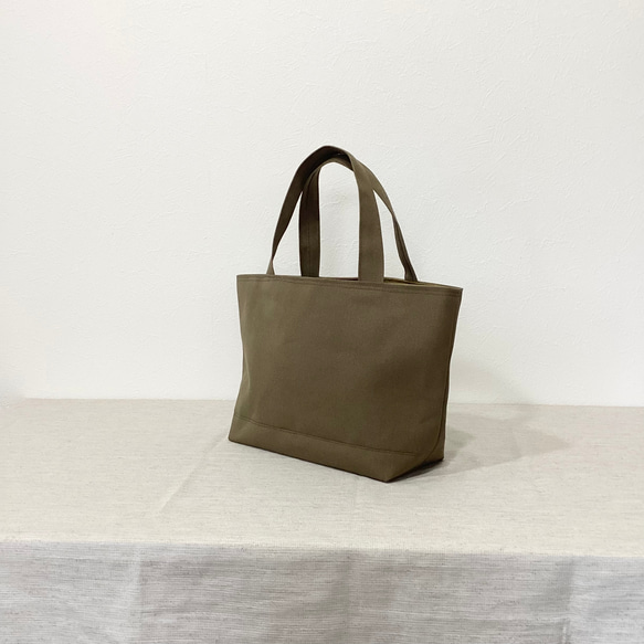 シンプルな8号帆布トートバッグ＊ベージュ＊カーキ＊ネイビー＊安芸帆布 8枚目の画像