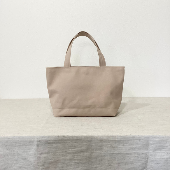 シンプルな8号帆布トートバッグ＊ベージュ＊カーキ＊ネイビー＊安芸帆布 2枚目の画像
