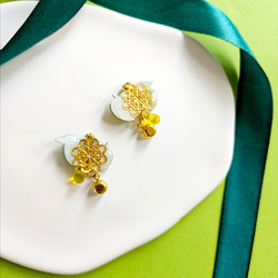 みずみずしい　青リンゴ　雫　ピアス　（イヤリング） 3枚目の画像