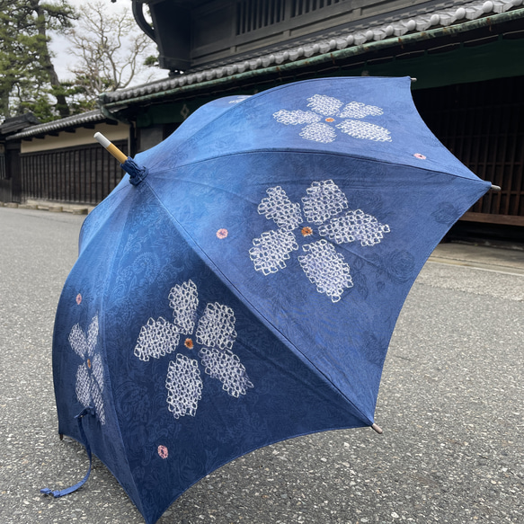 有松絞り　日傘 日傘 レディース 高級 日本製 有松 鳴海 絞り 雪花絞り 伝統工芸