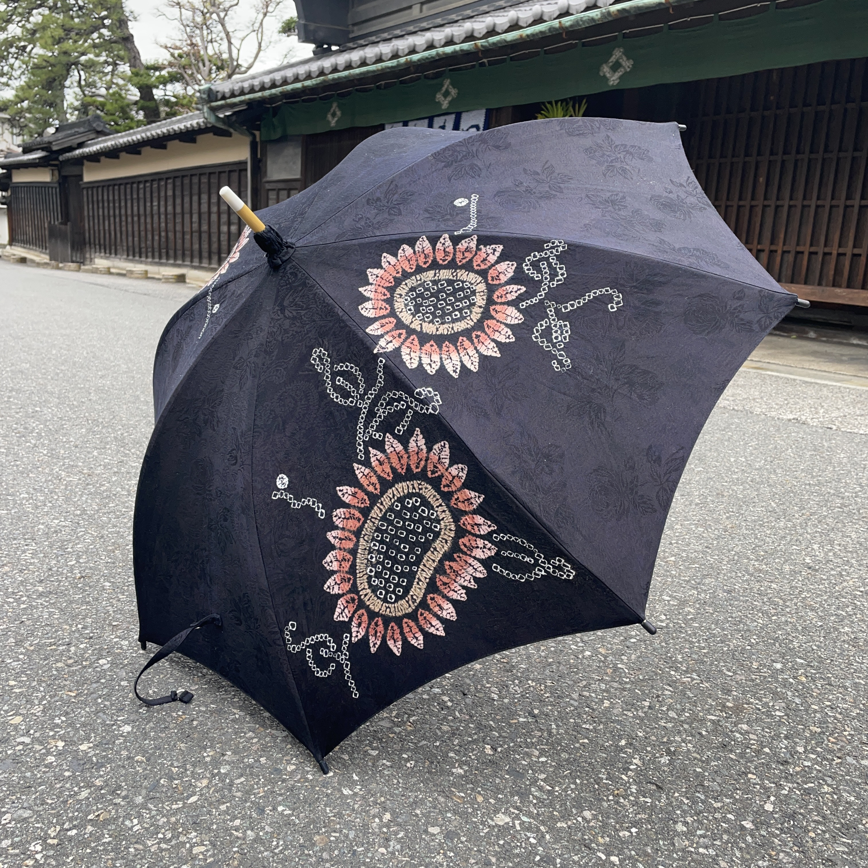 有松絞り日傘  〜ひまわりの音楽隊〜