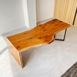 ケヤキ L字型 ダイニングテーブル 一枚板テーブル 2065mm×910mm×700mm