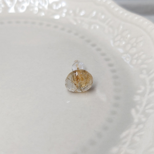 単品 グリーンルチルクォーツ ピアス サージカル仕様 キャッチは