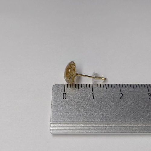 単品 グリーンルチルクォーツ ピアス サージカル仕様 キャッチは