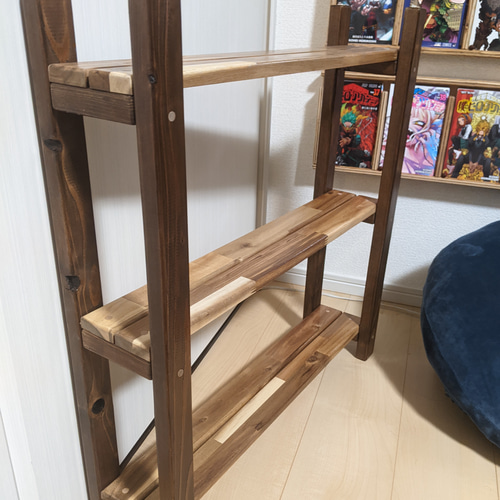 【奥行15cm】奥行狭い木製スリムラック［コミック　漫画　本棚　インテリア］ ぼん家具 【完成品】 隙間 本棚 薄型 収納棚 スリム 隙間収納